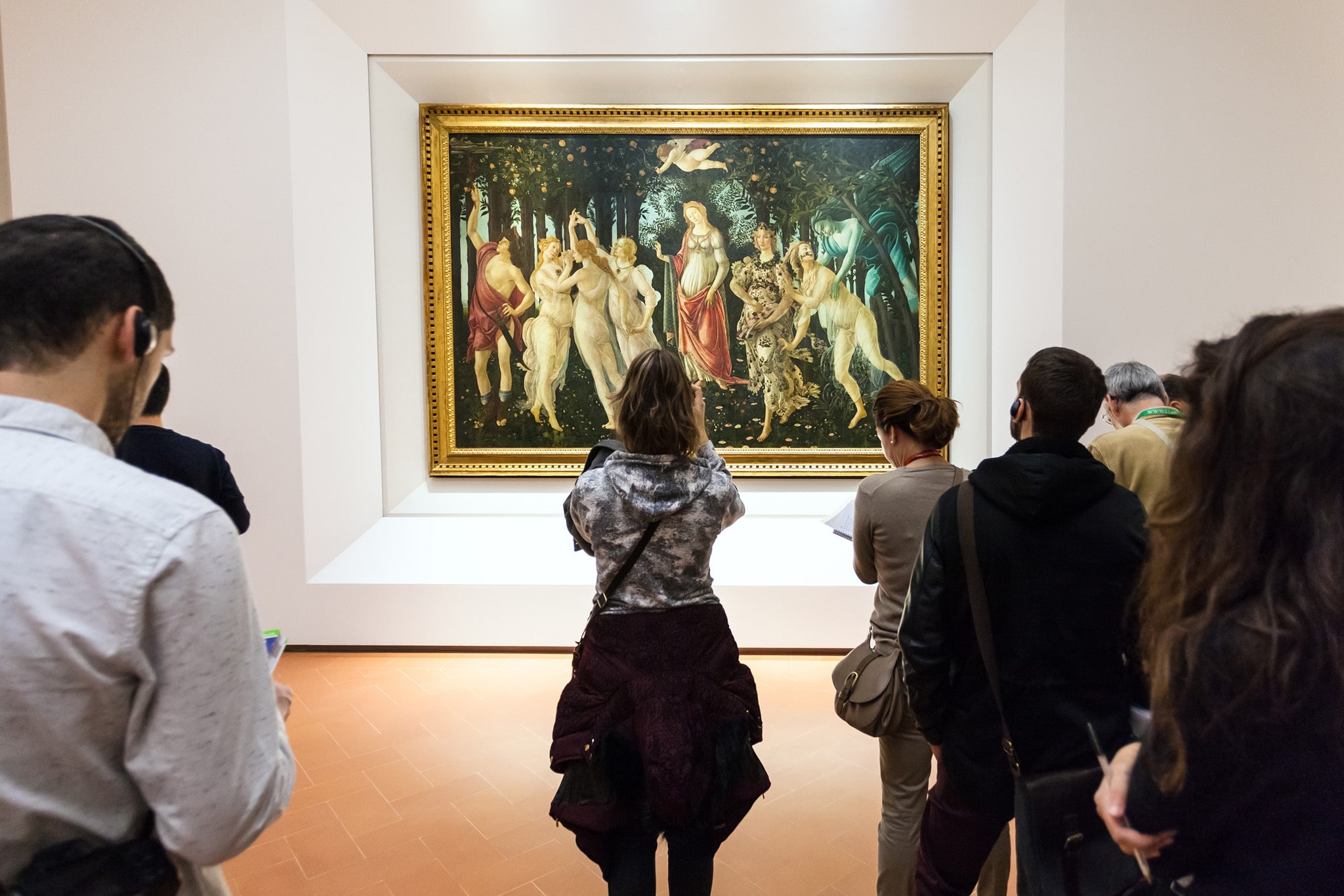 Familie in der Uffizien-Galerie in Florenz