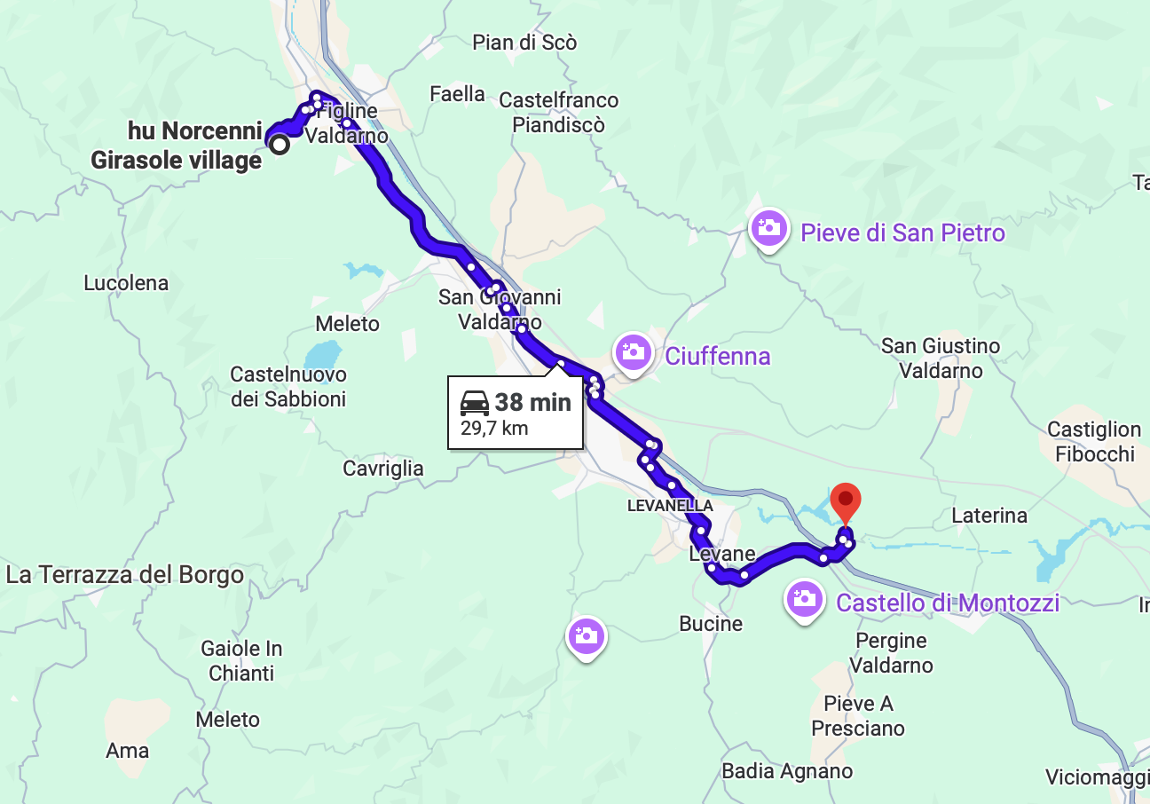 Indicazioni stradali per raggiungere la Valle dell'Inferno e Bandella