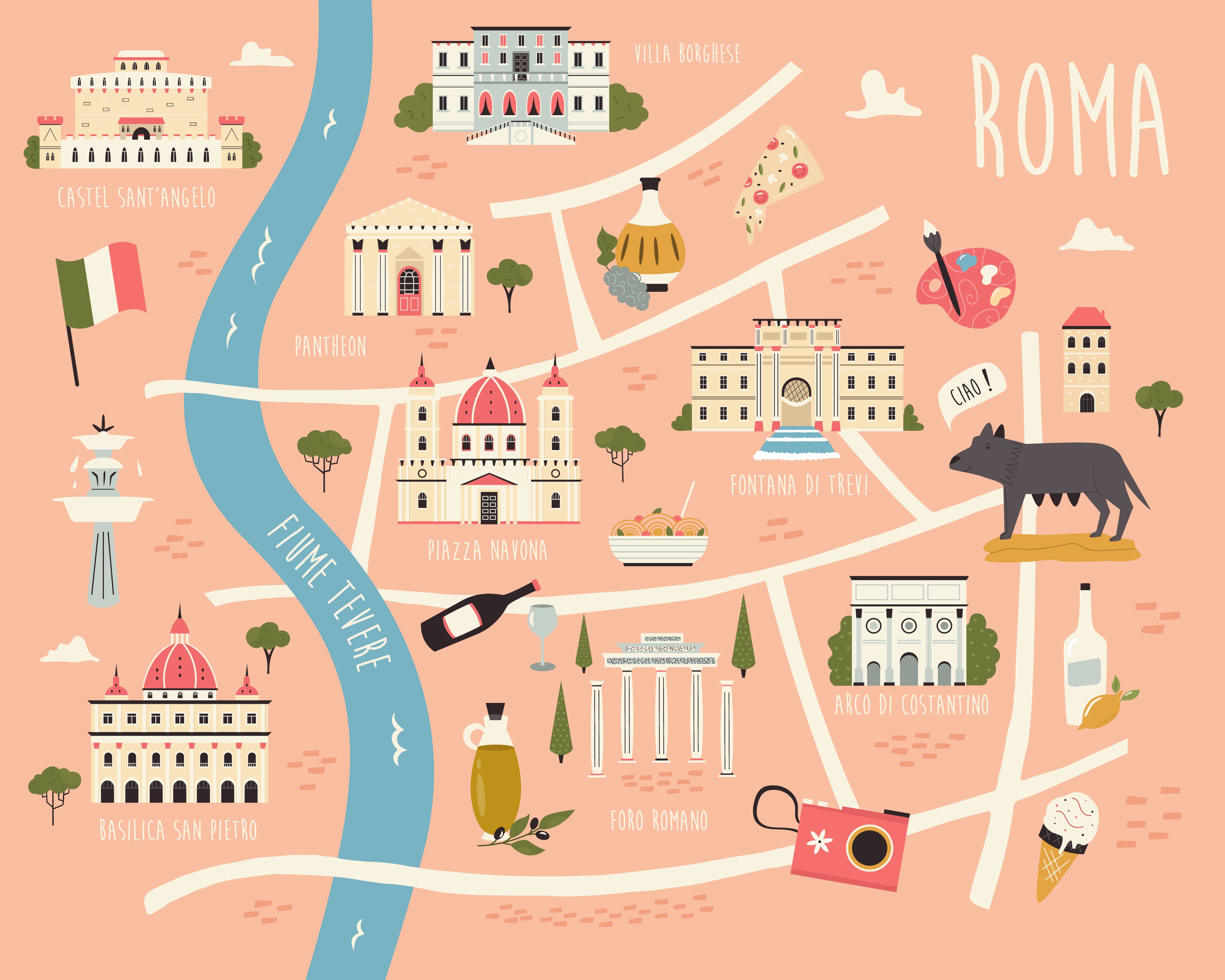 Carte des transports en commun pour rejoindre les musées de Rome