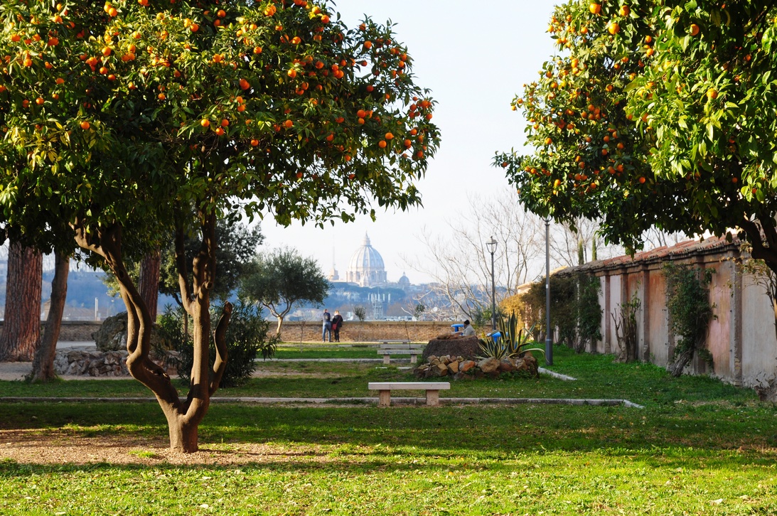 Orangengarten auf dem Aventin mit Panoramablick auf Rom