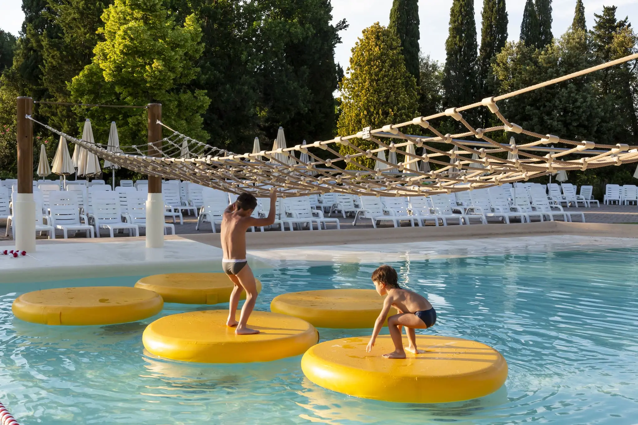 Playing in the swimming pool