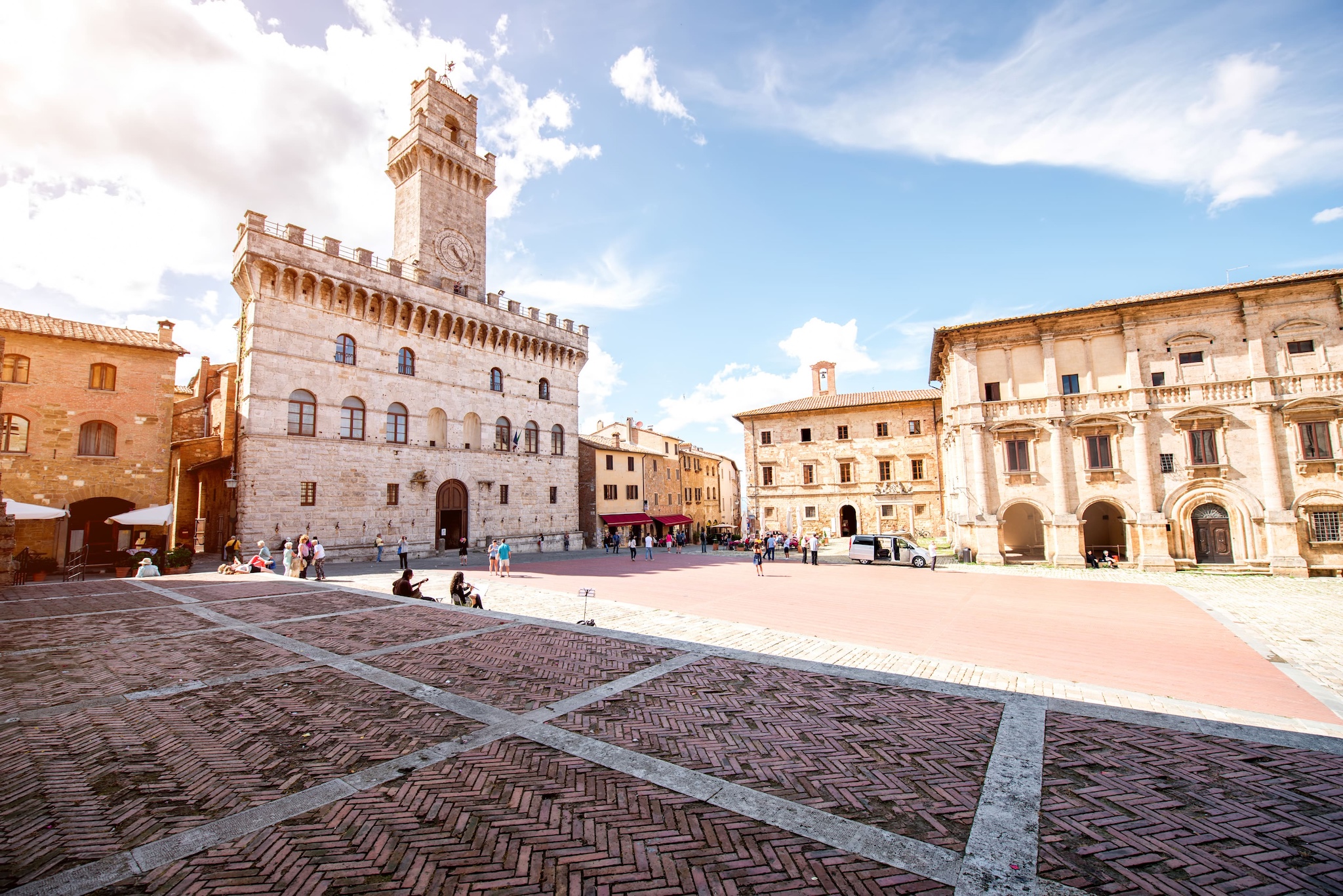 Piazza Grande a Montepulciano con Palazzo Comunale
