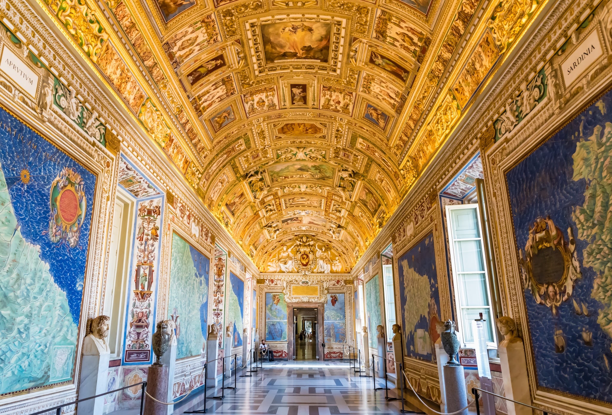 Galleria delle Carte Geografiche dei Musei Vaticani con mappe dell'Italia
