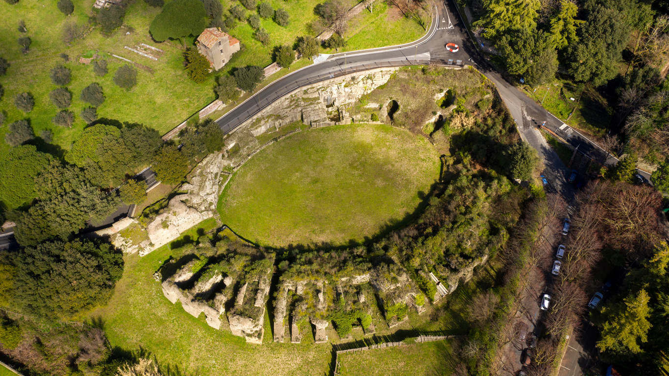 Romeinse ruïnes Albano Laziale amfitheater