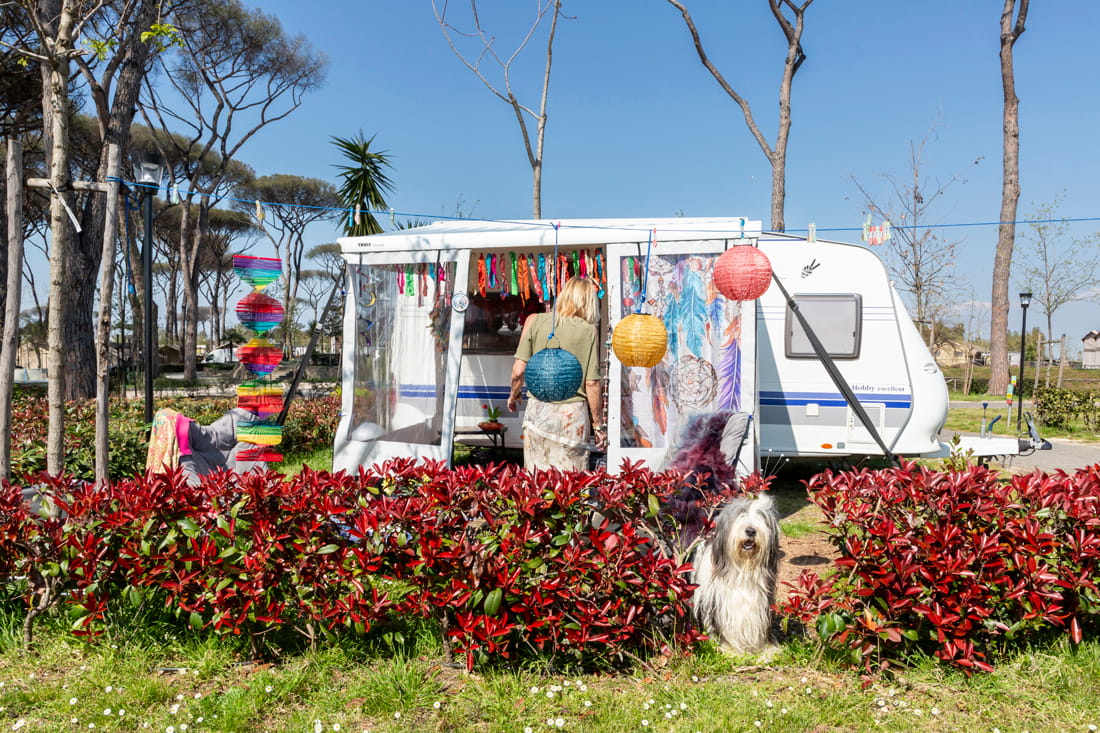 Camping pet friendly with caravan