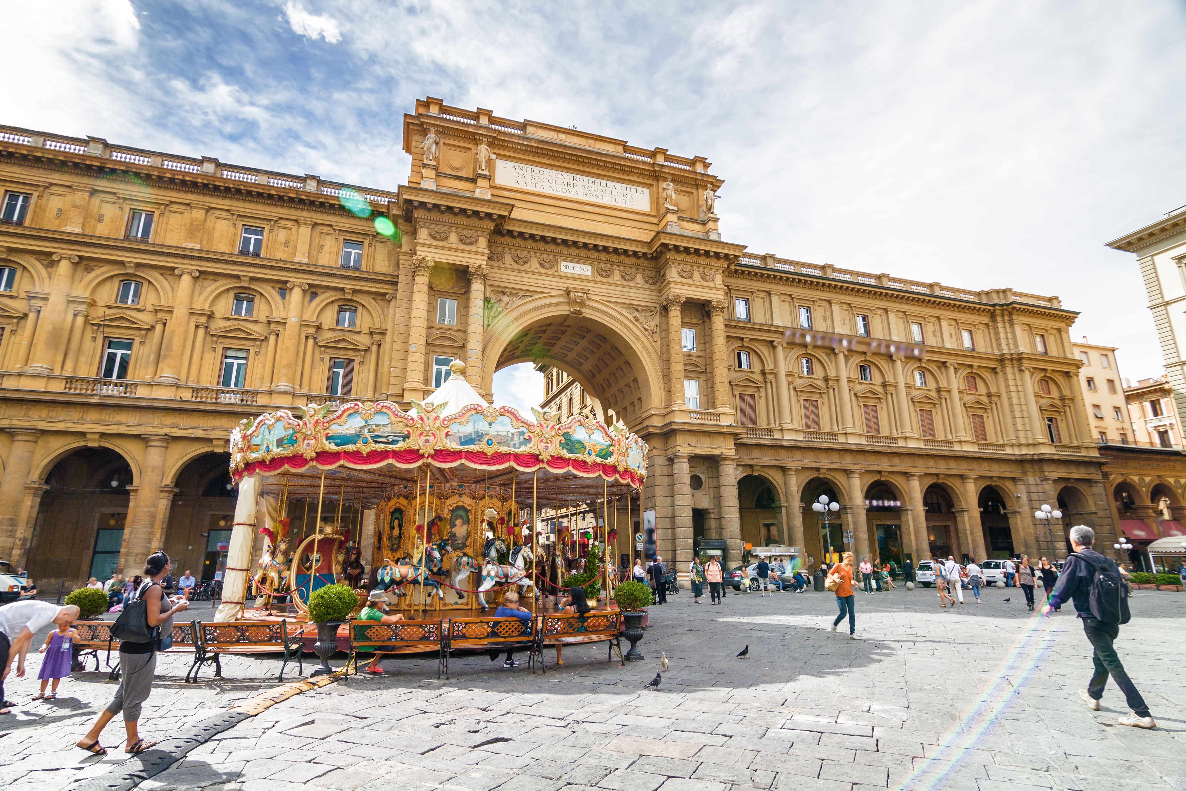 Florenz Plätze Tour: Übersichtskarte der Tour durch die schönsten Plätze