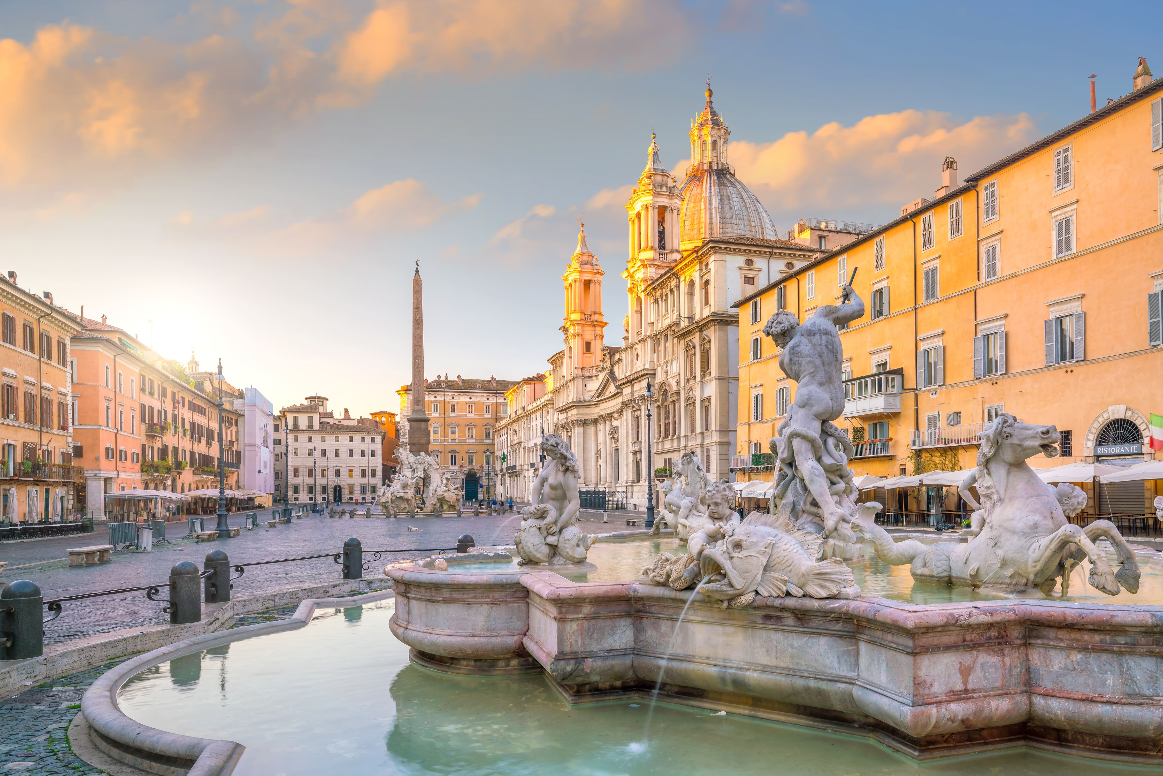 Piazza Navona Rom bei Sonnenuntergang