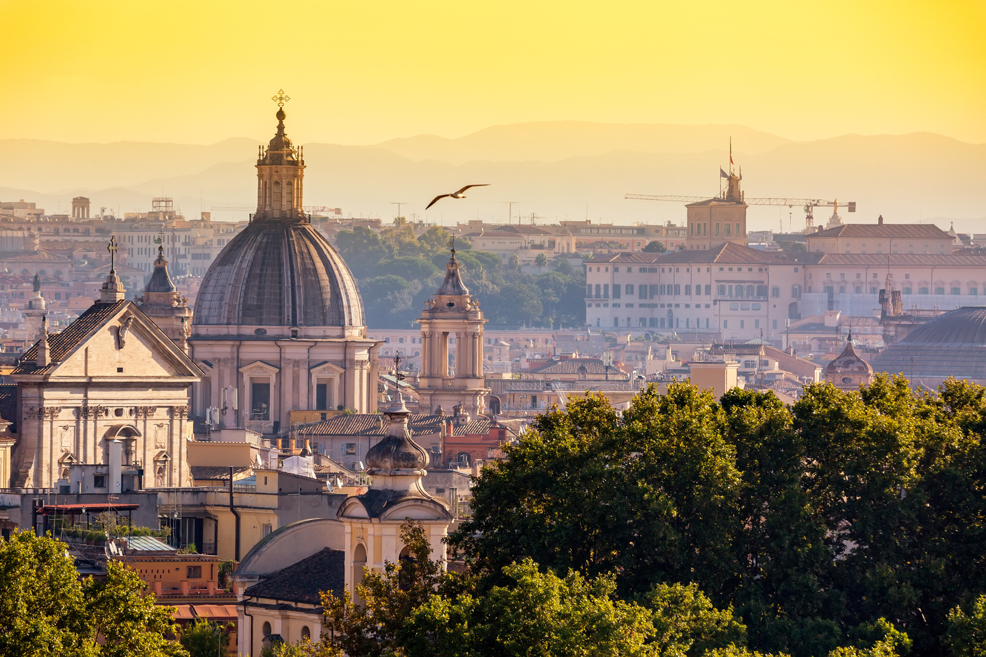 Vue panoramique sur Rome depuis la colline du Janicule
